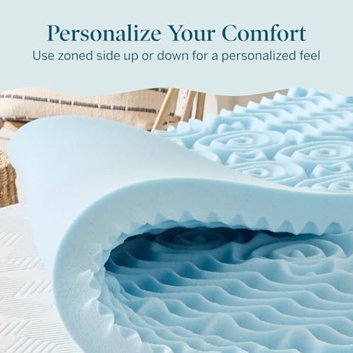 LUCID 3 Inch Gel Memory Foam Mattress Topper, Full size – 5 Zones – Cooling Gel - Image 4