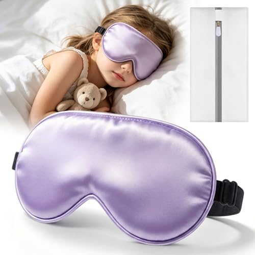 Kids Sleep Mask Eye Cover, Silk Sleeping Mask by AQATNFI