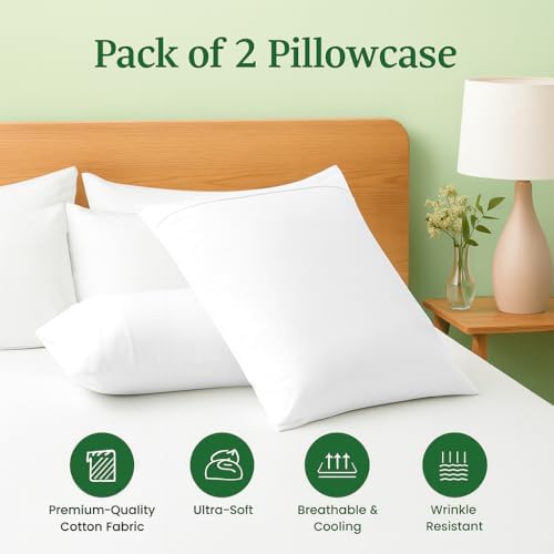 Cotton Delight 100% Organic Cotton Standard Pillowcases Set of 2 – 600 Thread - Image 3