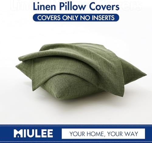 MIULEE Pack of 2 Decorative Linen Burlap Pillow Covers Spring Farmhouse Boho - Image 6