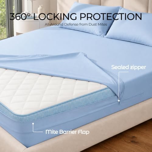 FAUNNA 100% Cotton Mattress Encasement Bed Bug Dust Mite Cover, Twin XL 16 - Image 6
