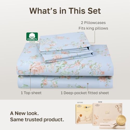 California Design Den Soft 100% Cotton Sateen King Bed Sheets - Image 3