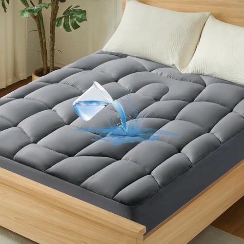 Unikome Waterproof Quenn Mattress Pad, Soft Breathable Bed Cover by UNIKOME