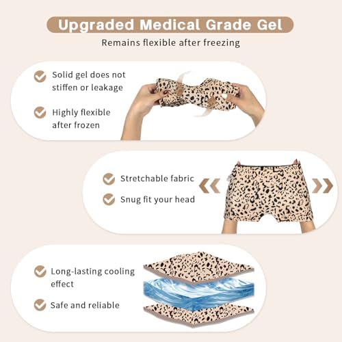 my novel things Migraine Relief Cap, Gel Headache Relief Cap Eye Mask Set - Image 4