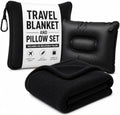 Dot&Dot Travel Pillow and Blanket Set, 2-in-1 Airplane Travel Essentials by DotDot