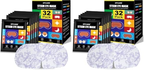 XPCARE 64 Pack Steam Eye Masks for Dry Eyes, SPA Warm Sleep Eye Mask, by XPCARE