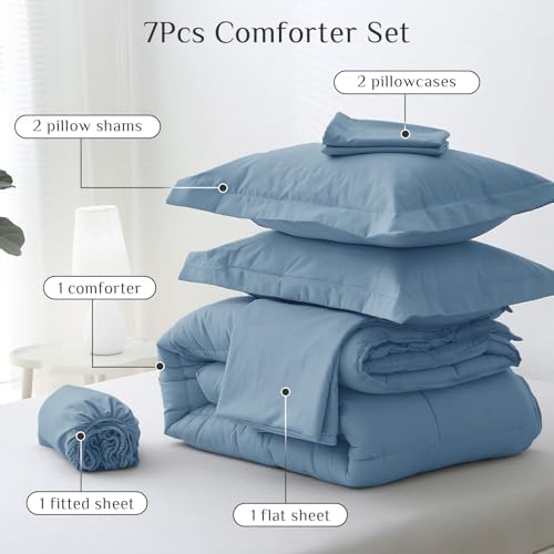 JOLLYVOGUE King Comforter Set, Ultra-Soft Bed in a Bag King Size 7 Pieces - Image 5