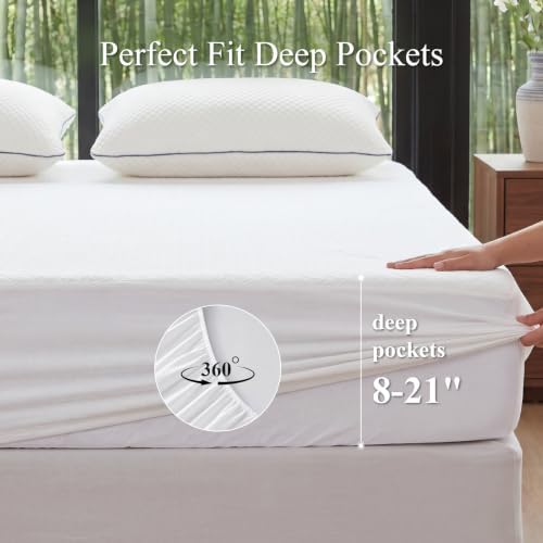 Full Size Waterproof Mattress Protector Bamboo Viscose, Soft Mattress Pad - Image 5