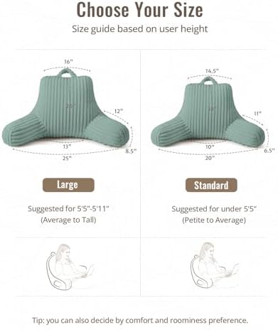 Blissful Diary Reading Pillow for Bed, Backrest Pillow, Mint Green - Image 7