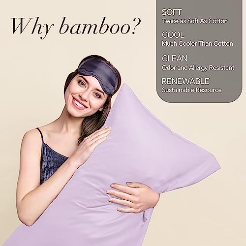 BEDELITE Body Pillow Pillowcase, Rayon from Bamboo, Light Purple - Image 2