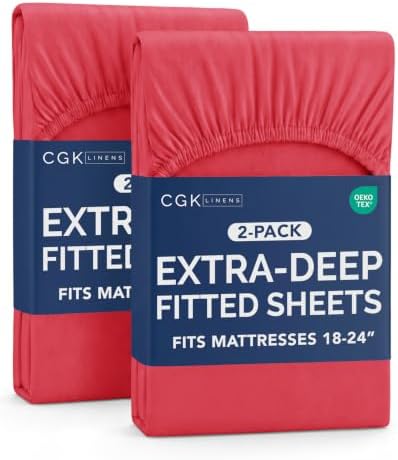 CGK Linens 2 Pack Extra Deep Full Fitted Sheets by CGKUnlimited