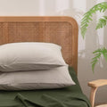 BESTOUCH Washed Cotton Pillowcases Linen Feel Linen Grey 12 X 36 inch by BESTOUCH