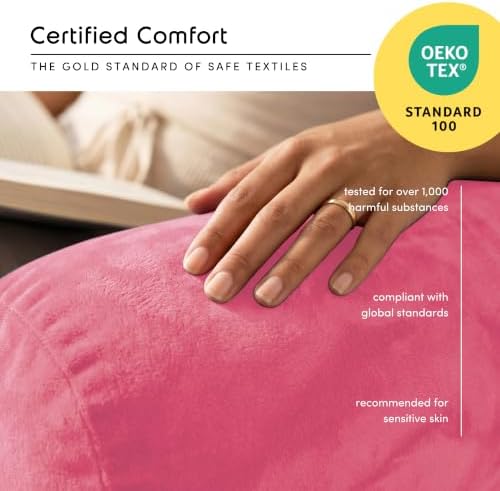 Nestl Reading Pillow for Bed, Back Pillow for Sitting Up in Bed, Light Pink - Image 5