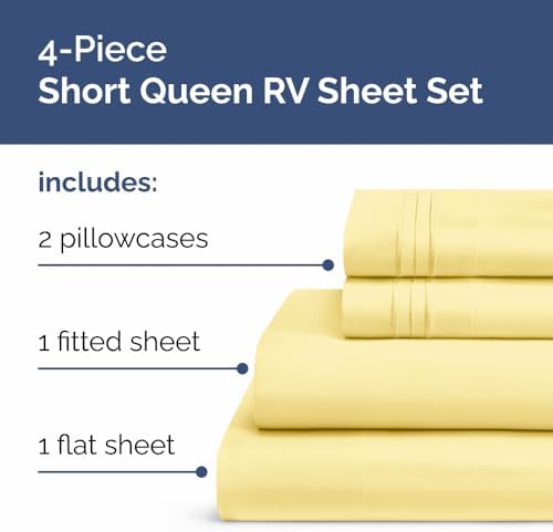 Short Queen Size 4 Piece Bed Sheet Set - Image 2