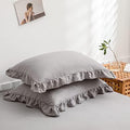 Merryword Cute Pillowcases Light Gray Pillow Shams Gray Ruffle Standard by Merryword