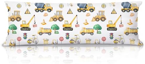 Construction 20x54 Body Pillow Cover, Construction Room Decor by Unknown