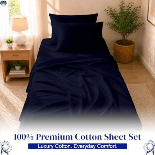 Cottingon 4 PC Cot Sheet Set 30"X75", Egyptian Cotton - Image 2