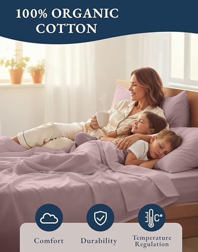 LANE LINEN Twin XL Sheets 100% Organic Cotton Soft 3pc Percale - Image 6