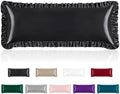 Homiest Black Ruffle Satin Body Pillow Cover by Homiest
