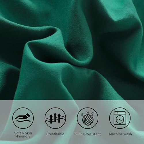 King Pillow Cases, 2 Pack, 20x36 in, Microfiber, Dark Green - Image 5