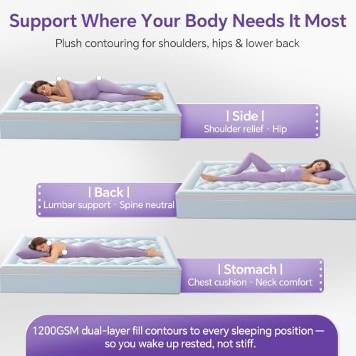 ChiXpace Full Mattress Topper, Viscose Derived from Bamboo, Soft Pillow Top - Image 5