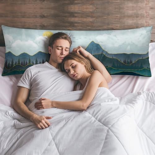 Mountain Peaks Body Pillow Cover Forest Pillowcase - Image 6