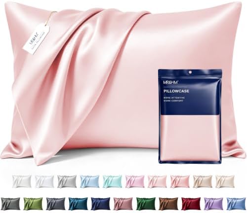 MR&HM Satin Pillowcase 2 Pack, King Size 20"x36", Light Pink by MRHM