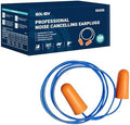 NRR 33dB Foam Ear Plugs with Cord, 100 Pairs/Box，for Sleeping by GOL-SIV