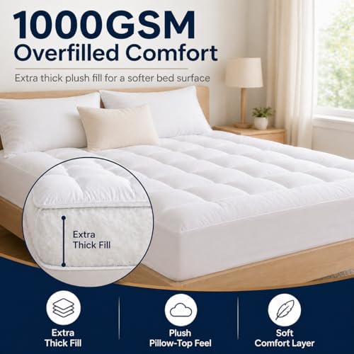 West Month Mattress Topper 1000gsm Premium Quilted, Mattress Cover - Image 2