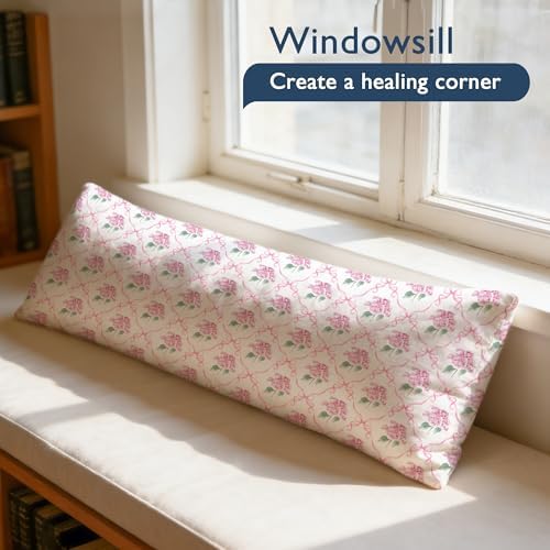 Coquette Pink Ribbon Bow Hydrangea Floral 20x54 Body Pillow Cover, Preppy - Image 3