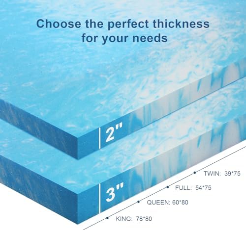 2 Inch Gel Memory Foam Mattress Topper, King Size Cooling Bed Topper - Image 2
