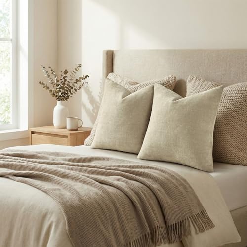 decorUhome Chenille Decorative Throw Pillow Covers 24x24 Set of 2 - Image 7