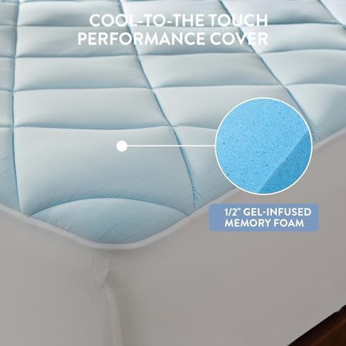 SureFit Cooling Mattress Topper Full, Gel-Infused Memory Foam Mattress Pad - Image 4