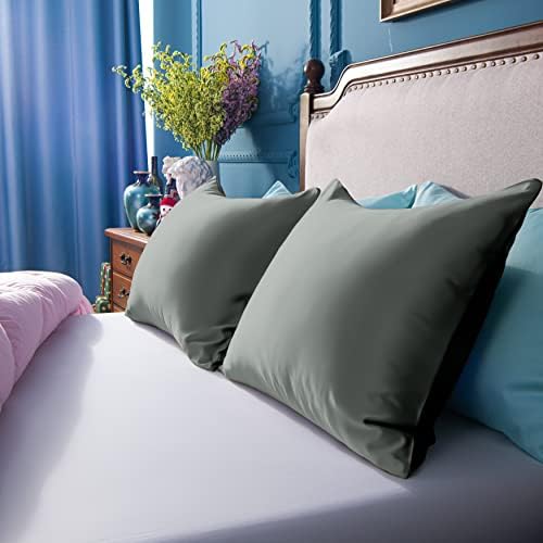 NTBAY King Satin Pillowcases, Dark Grey - Image 6