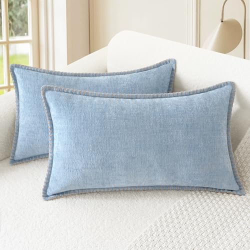 CaliTime Decorative Couch Throw Pillow Covers 20 X 12 Inches Baby Blue by CaliTime
