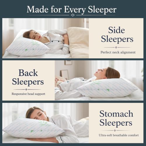 Cooling Hybrid Bed Pillows for Sleeping Standard/Full Size Set of 2 - Image 7