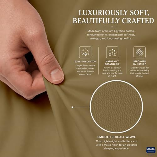 Cottingon 4 PC Cal King Sheets Fits 16" Deep, Egyptian Cotton - Image 6