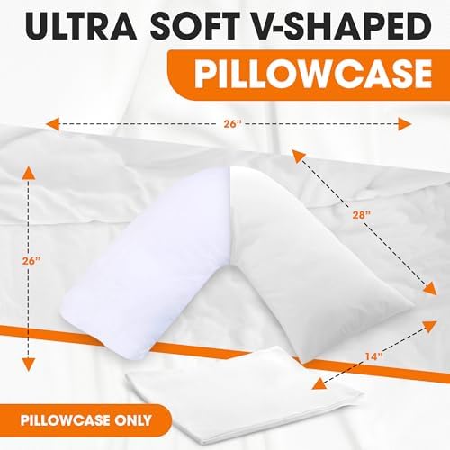 Cheer Collection Down Alternative V Pillowcase – Soft V-Shaped Pillow Cover - Image 3