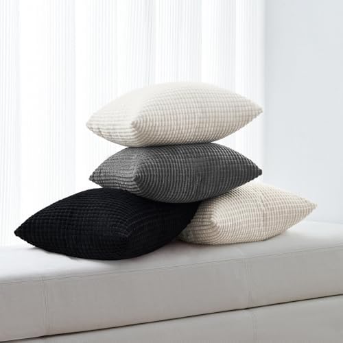 Topfinel 4 Packs Black and WhiteDecorative Throw Pillow Covers 22x22 Inch - Image 6