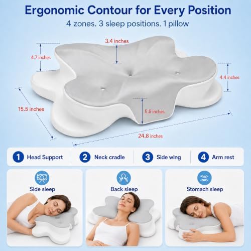 Cervical Memory Foam Pillow, Neck Pain Relief - Image 2
