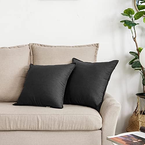 Jeanerlor 18"x18" Solid Cotton Linen Decoration Throw Pillow Case - Image 2