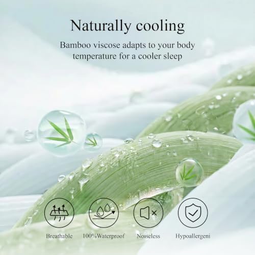 Full Size Waterproof Mattress Protector Bamboo Viscose, Soft Mattress Pad - Image 3