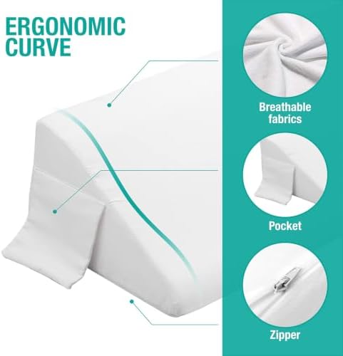 Vekkia King Bed Wedge Pillow for Headboard Gap, Bed Gap Filler 76"x10"x6" - Image 4