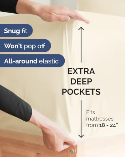 CGK Linens Extra Deep Flex Top Split Head King Fitted Sheet - Image 2