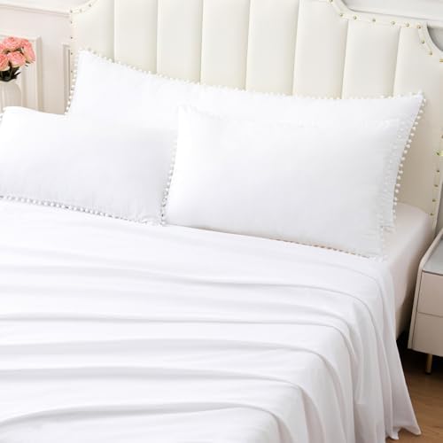 Pom Poms Pillow Shams Body Size, Soft Microfiber Shams Cover - Image 5