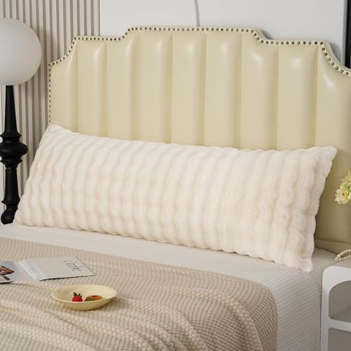 Fluffy Faux Fur Body Pillowcase, Luxury Bubble Waffle Carved Plush Long Size by Uhamho