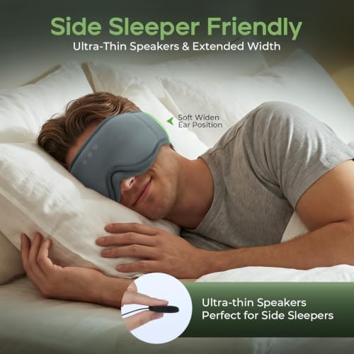 Bamboo Cotton Sleep Mask with Bluetooth, Zero Eye Pressure Sleep Headphones - Image 4