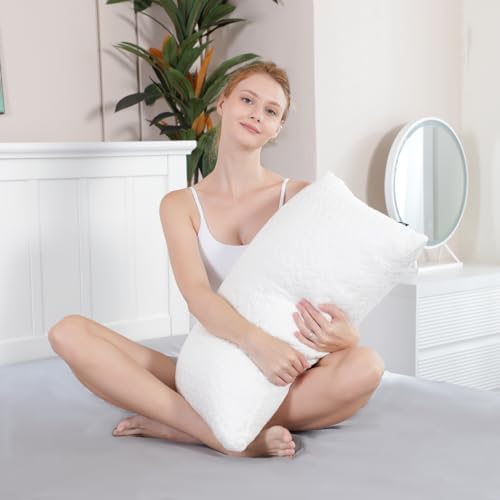 Rainmr Queen Size Bed Pillow for Sleeping Shredded Memory Foam Adjustable Loft - Image 6