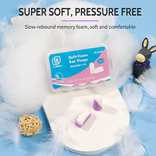 LYSIAN Soft Foam Ear Plugs for Sleeping, 5 Pairs, 38dB SNR - Image 5