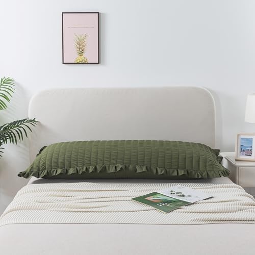 H Household Seersucker Body Pillowcases, 20x54 inches Long Pillowcase Ruffled - Image 3